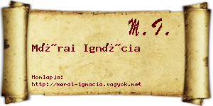 Mérai Ignácia névjegykártya