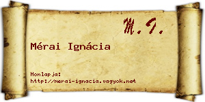 Mérai Ignácia névjegykártya